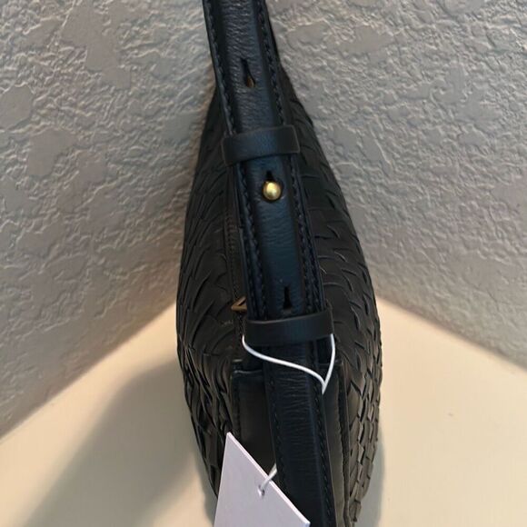 Walter Baker Blake Woven Leather Crescent Shoulder Bag Contemporary Trendy Chic - Picture 10 of 15